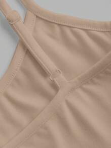 SHEIN EZwear 卡其色女士休闲性感吊带背心，适合夏季
