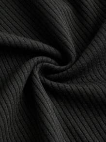 Young Girl Solid Color Letter Graphic Casual Romper - Brown - View 6