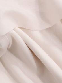 DAZY Valentine's Day Solid Color Tie Shoulder Women's Blouse,Ruffle,Off Shoulder Top,Fall Women Clothes Long Sleeve Top