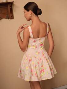 SHEIN Unity Women's Elegant Mini Cami Dress, Suitable For Birthday Party, Banquet - Multicolor - View 3