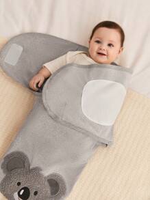 Cozy Pixies 1pc Soft & Skin-Friendly Gray Koala Embroidered Single Layer Baby Swaddle - Light Grey - View 8