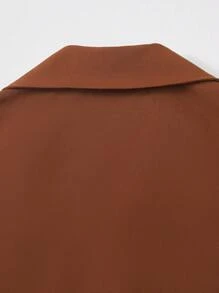 SHEIN Ensemble 2 pièces pour fille pré-adolescente : Veste sans manche avec col châle et pantalon de couleur unie