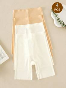 Snug Zone 4条装休闲风格无缝高腰纯色女式内裤 - 彩色 - 查看 4