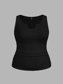 Slaydiva 3 Set Plus Size Women Minimalist Solid V-Neck Camisole Tops, Multi-Pack Back To School, Spring Break - Multicolor - View 8