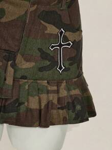 SHEIN ICON 女士迷彩两件套日常穿搭 - 軍綠色 - 查看 6