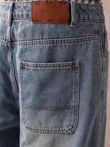 SUMWON Wide Leg Denim Bermuda Shorts Culotte Style Loose Fit Baggy Jean Culottes High Rise Streetwear Festival Summer Urban Fashion Cotton Distressed Long Shorts - Blue - View 7