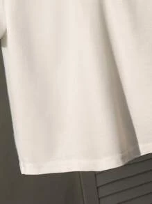男童舒适纯色短袖 Polo 衫，适合休闲穿着，适合春夏季，适合夏季、春季，非常适合户外、学校、街头风格、派对和休闲穿着，性价比高 - 白色 - 查看 6