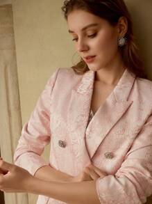 MOTF PREMIUM 花卉提花结构西装外套，情人节 - 粉色 - 查看 2