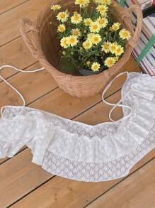 DAZY Falda con pliegues, volantes y cordón ajustable en la cintura, versátil para primavera/verano