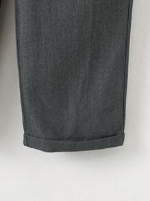 Loomiva Young Boys' Fitted Elastic Waist Black Woven Pants, Back-To-School, Spring/Summer - Black - View 5