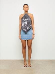 AiiRZ Mini Denim Skirt - Blue - View 3