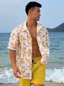 DAZY Summer Multi-Color Floral All Over Print Men's Beach/Holiday Shirt