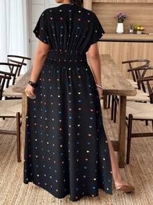Weeklong Vestido estampado al azar de talla grande, de moda para el verano