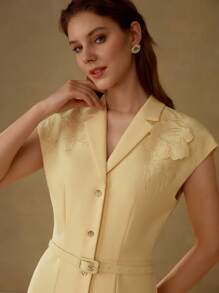 MOTF PREMIUM VESTIDO CAMISERO CON BORDADO FLORAL