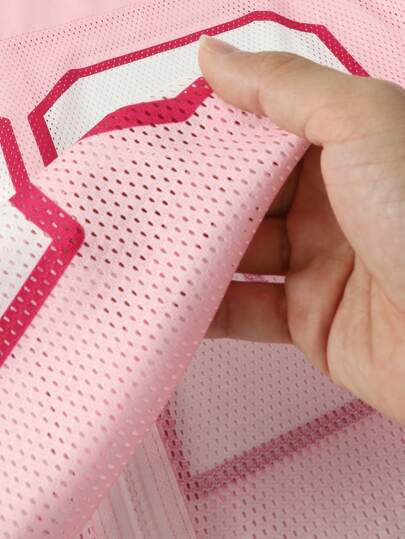 Chemise de sport à manches courtes avec patchwork en maille, coupe ample pour hommes