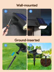 Teckwe 家用多功能太阳能灯，适用于小路、庭院、露台的户外花园照明