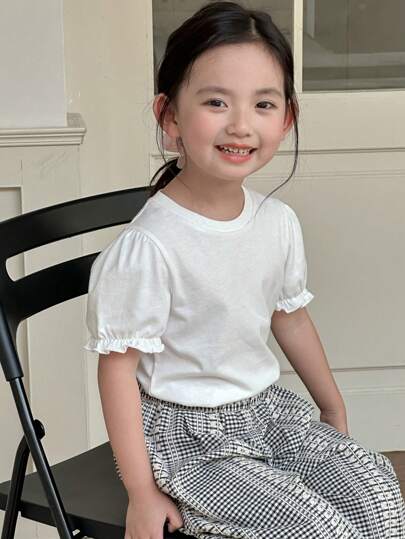 Dazy Kids 女童针织圆领短袖时尚T恤，春夏