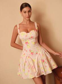 SHEIN Unity Women's Elegant Mini Cami Dress, Suitable For Birthday Party, Banquet - Multicolor - View 5