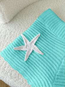 Elamini Hand Crochet Starfish Beach Shorts For Holiday - Green - View 4