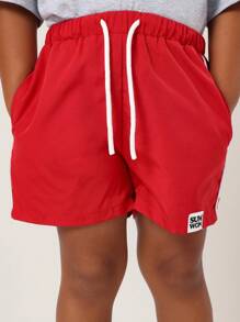 SUMWON طقم كامب الصيفي نيويورك للأطفال مكون من تي شيرت بأكمام قصيرة وشورت بخصر سحاب، ملابس رياضية كاجوال للشارع والعطلات على الشاطئ، طقم قطعتين للأولاد