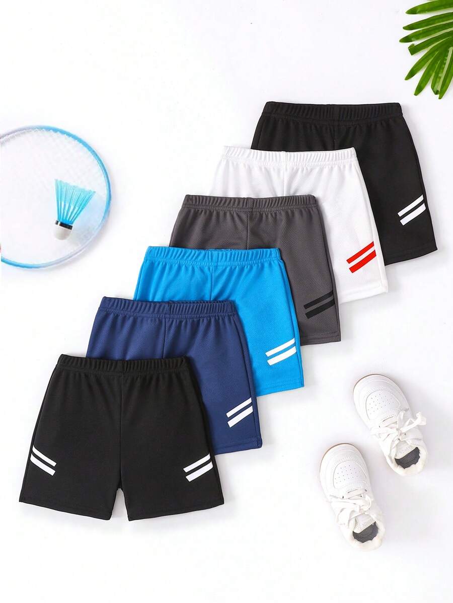6件套男童时尚舒适休闲户外运动短裤,多色 - 彩色 - 查看 1