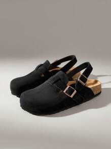 Solecia Women's Thick Sole Slip-On Mules Backless Loafers, New Spring/Autumn Design For Christmas - Black - View 2