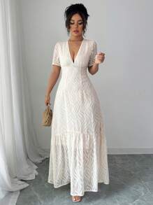 Elenzga Abito elegante monocolore con taglio, estivo