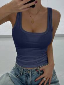 DAZY 女士夏季休闲纯色背心，百搭