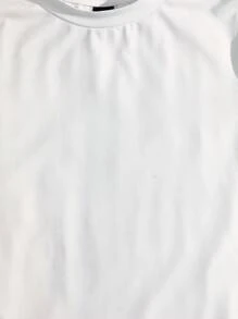 SHEIN EZwear طقم كاجوال بسيط بلون أسود وأبيض موحد من قطعتين، بودي سوت بقصة ضيقة بمقاس قياسي، مناسب للصيف - متعدد الألوان - مشاهدة 5