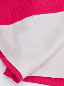 Aveloria Minimalist Deconstructed Oversized V-Neck Single-Button Asymmetrical Hem Sleeveless Blouse, Workwear For Women In Autumn - Hot Pink - View 4