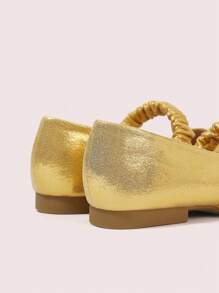 CUCCOO DOLLMOD Women Glittery Ruched Casual Versatile Flat Loafers - Gold - View 10