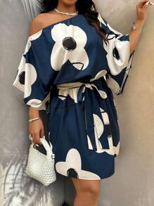 SHEIN Clasi Plus Size Casual Holiday Style Dress, Fashionable For Summer