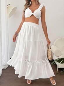 SHEIN Maternity Two Pieces Suits - White - View 1