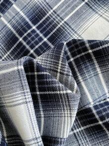 Elamini Women's Plaid Print Ruffle Front Button-Up Slim Fitted Blouse - Multicolor - View 4