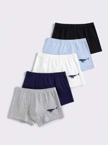 SHEIN Explorewe 男童纯色平角内裤5条装 男童内裤 纯棉男童平角内裤 幼儿内裤 男童内裤 - 彩色 - 查看 4