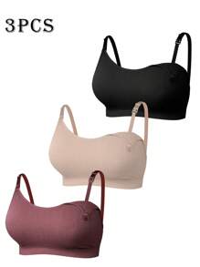 SHEIN 3 Pezzi Reggiseni senza cuciture per gravidanza e allattamento in taglie comode