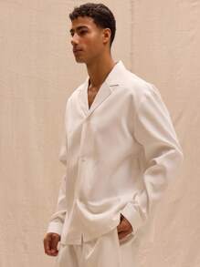 Musero 简约剪裁西装外套 翻领衬衫 秋冬 - 白色 - 查看 2