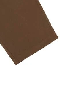 Manfinity LEGND 男士多口袋休闲时尚直筒实用美式工装裤，秋季 - 咖啡棕 - 查看 7