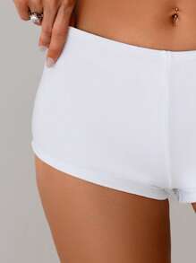 SHEIN Swim 女士纯色休闲短裤沙滩泳裤