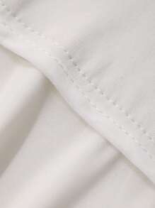 FRIFUL 女士撞色蕾丝长裤，夏季商务休闲装 - 白色 - 查看 7