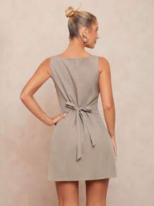 Lumalex Abito estivo casual elegante da donna con scollo a barca, vita arricciata, pieghe, spalline sottili e gonna corta, adatto per primavera, uscite, vacanze al mare, spiaggia, cerimonie, banchetti estivi e altre occasioni