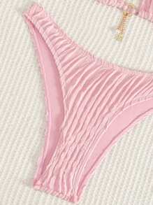 Swim Mod Women's Beach Summer Pink Bikini Swimwear Sets - Baby Pink - View 7