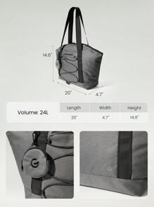 GLOWMODE 24L Nylon Laptop Tote Reflective Adjustable With Built-In Water Bottle Pocket Travel Daily Casual - Dark Grey - View 8