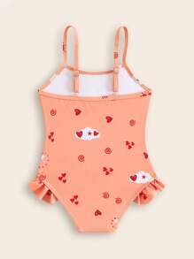 SHEIN New Fashion Adjustable Strap One-Piece Dress With Print Design - Burnt Orange - View 2