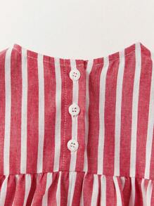 SHEIN Leap Crew Young Girl Summer Casual Striped Sleeveless Dress - Multicolor - View 9