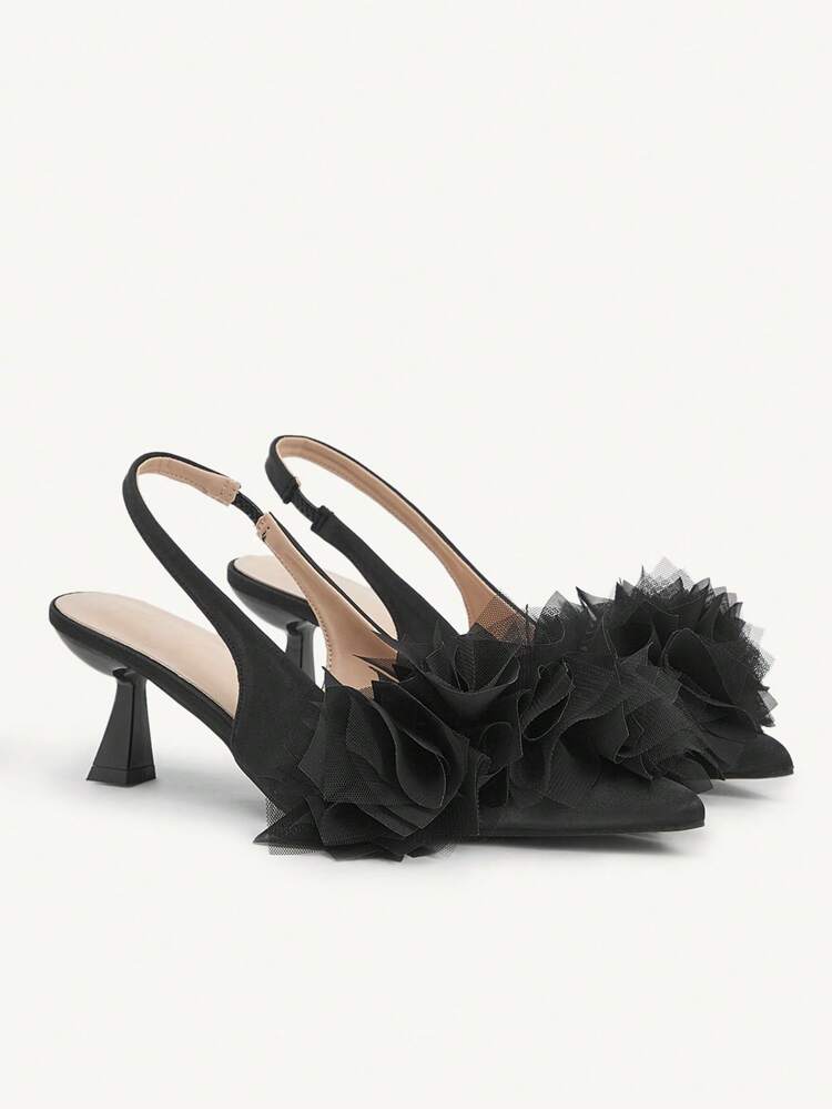 CUCCOO CHICEST Silver Pointed Toe Women's High Heels With Unique Strap Design, Elegant & Commuting-Suitable