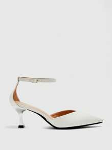 CUCCOO BIZCHIC 女士优雅简约纯色尖头高跟鞋 - 白色 - 查看 9