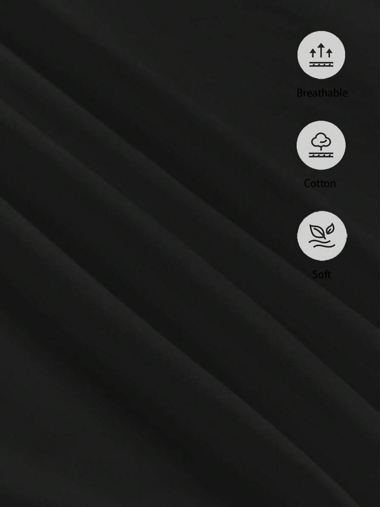 SHEIN Leap Crew Young Girl Minimalist Cartoon Pattern Sleeveless Round Neck Tank Top, Suitable For Summer - Black - View 4