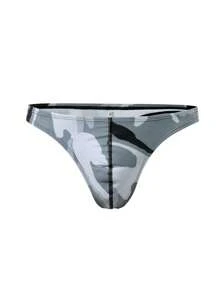 Manfinity KASUA Men's Thong Swimsuit, Fashionable For Summer, Hawaiian - Light Grey - View 1