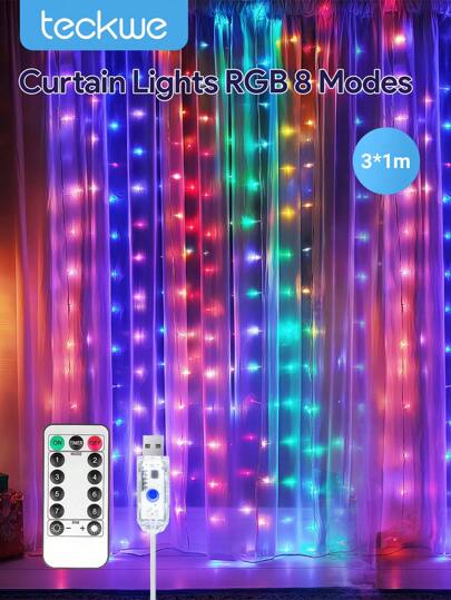 Teckwe Iluminación decorativa recargable por USB, adecuada para decoración de paredes del hogar y festividades